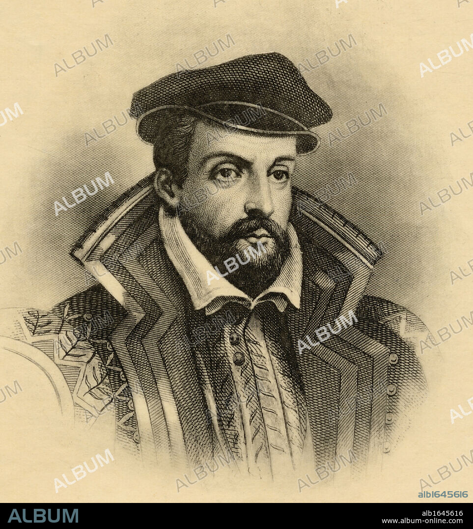Gaspard de Coligny, 1519-1572. Admiral of France and Protestant leader. Photo-etching from an old print. From the book ' Lady Jackson's Works, VII. The Last of the Valois I' Published London 1899.