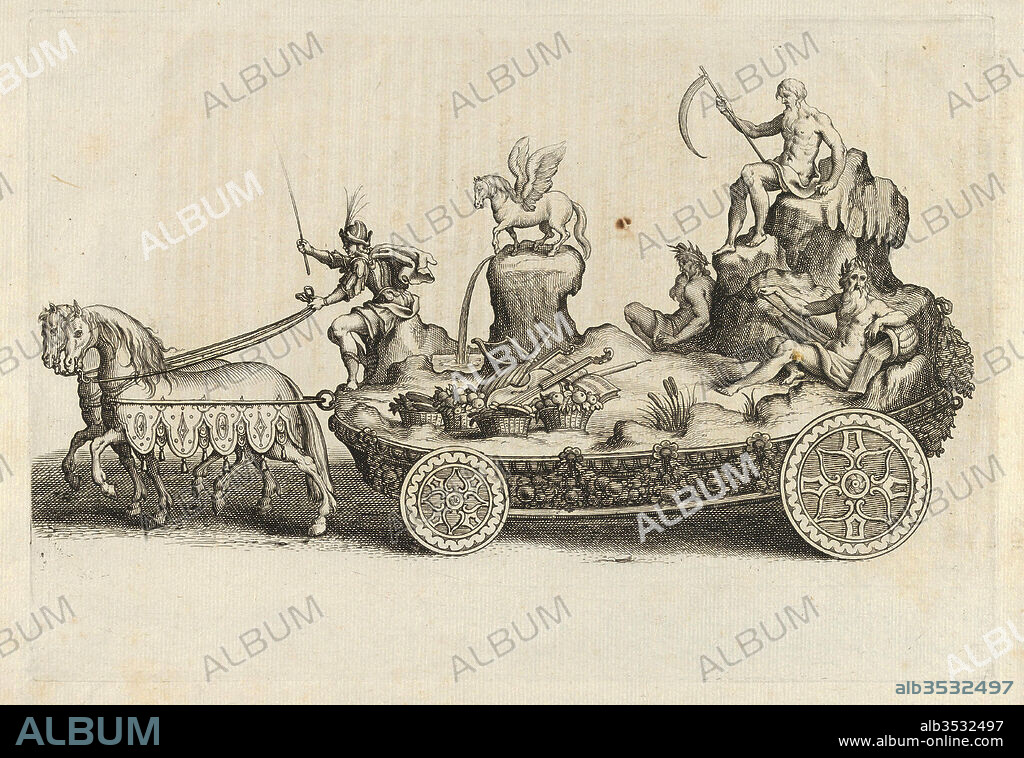Drawings and Prints, Print, Fete, Ornament & Architecture, Design for a float, from 'Éloges et discours sur la triomphante réception du Roy en sa ville de Paris ...' by Jean-Baptiste de Machault, Artist, Artist, Author, After, Melchior Tavernier, Pierre Firens I, Abraham Bosse, Jean-Baptiste de Machault, French (born Flanders), Antwerp 1564–1641 Paris, Flemish, Antwerp 1580–1638 Paris, French, Tours 1602/1604–1676 Paris, French, 17th century, Tavernier, Melchior, Firens.