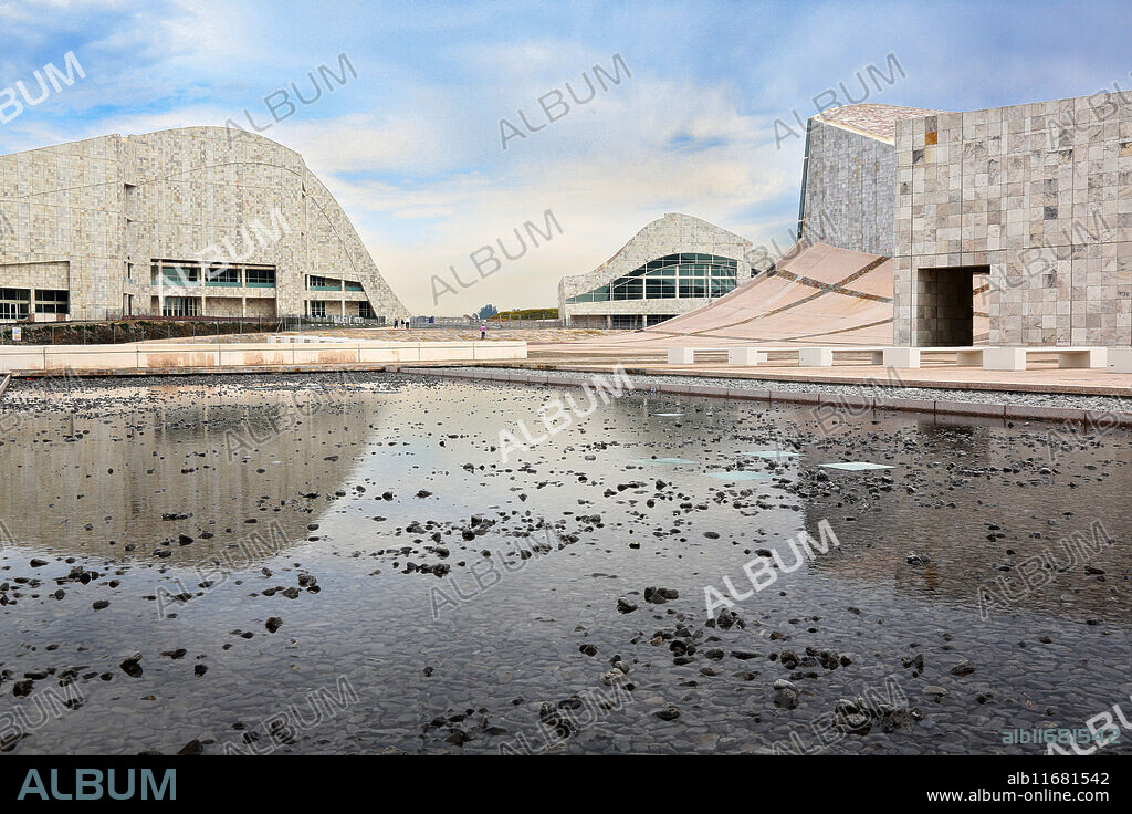 Cidade da Cultura de Galicia, City of Culture of Galicia, designed by Peter Eisenman, Santiago de Compostela, A Coruña province, Galicia, Spain.