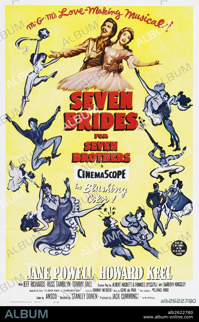 Poster of SEVEN BRIDES FOR SEVEN BROTHERS, 1954, directed by STANLEY DONEN. Copyright M.G.M.