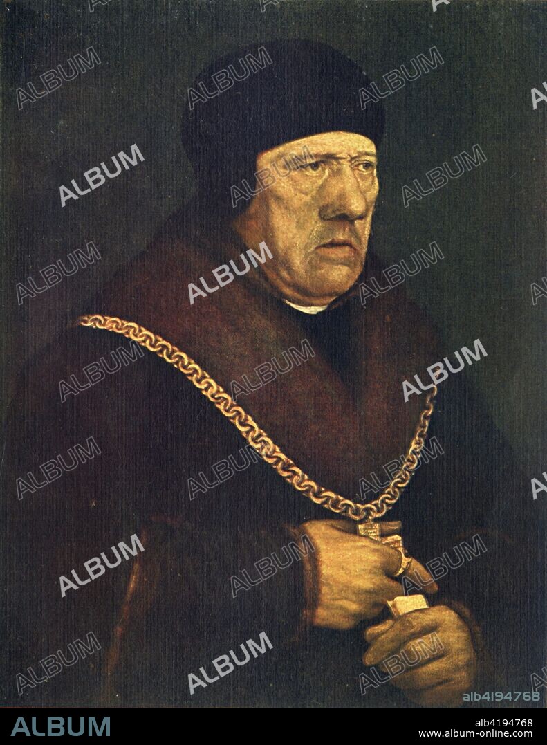 'Sir Henry Wyatt', c1537, (1909). Portrait of Wyatt (c1460-1537), was a Privy Councillor and Treasurer of the Chamber of Henry VIII. Painting in the Louvre Museum, Paris. From Holbein - Masterpieces in Colour, by S. L. Bensusan. [T. C. & E. C. Jack, Frederick A. Stokes Co., London & New York, 1909].