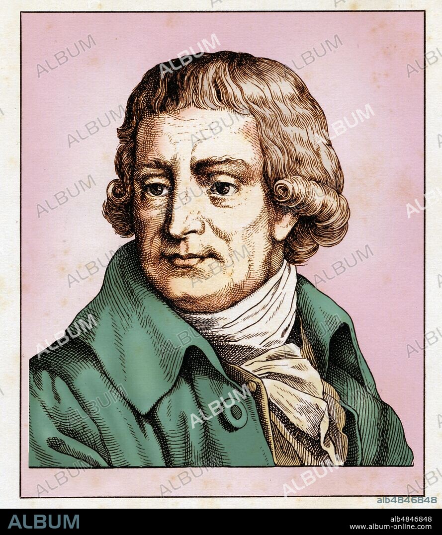 Christian Gottlob HEYNE (25 September 1729 - 14 July 1812) German philologist, archaeologist and librarian. First to attempt a scientific treatment of Greek mythology, he gave a decisive impulse to studies in philology, considering the study of grammar and language only a means, and not the main object of this science. Portrait, colored version of an engraving by Hugo Bürkner (1818-1897), Germany 1854.
