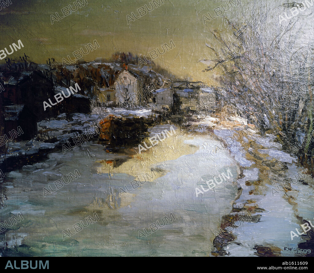 Along Canal by Fred Wagner, painting, (1864-1940), USA, Pennsylvania, Philadelphia, David David Gallery.