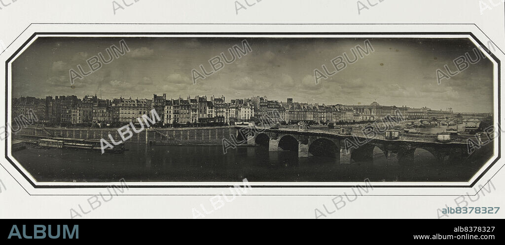 Panorama. Le Pont-Neuf, le Louvre et le quai de la Mégisserie, 1er arrondissement, Paris, between 1845 and 1850.