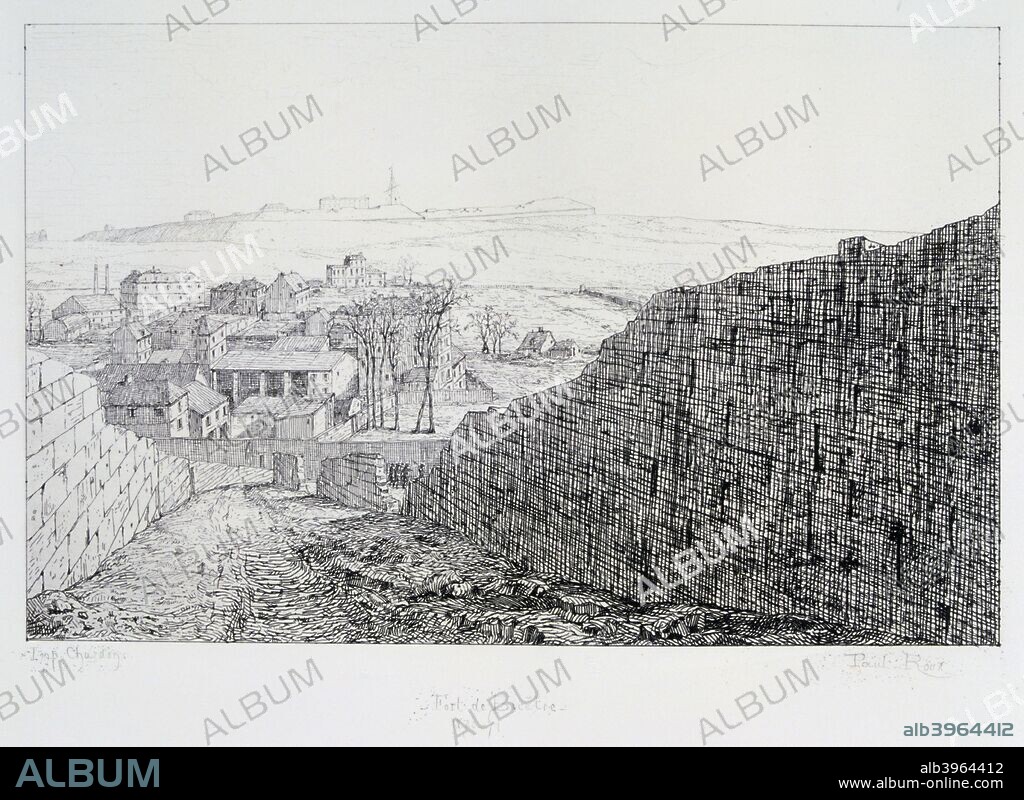 Fort de Bicetre, Siege of Paris, 1870-1871. After the disastrous defeat of the French at Sedan and the capture of Napoleon III, the Prussians surrounded Paris on 9 September 1870. The French commander, General Trochu, initially opted to rely on a static defence based on the city's fortifications rather than trying to break through the Prussian encirclement. The Prussians, meanwhile, had no intention of invading the city, relying on a blockade to compel its capitulation. Eventually the French made several attempts to break out, but all were unsuccessful. The city held out despite famine and great hardship until a bombardment with heavy siege guns led to its surrender on 28 January 1871. From a private collection.
