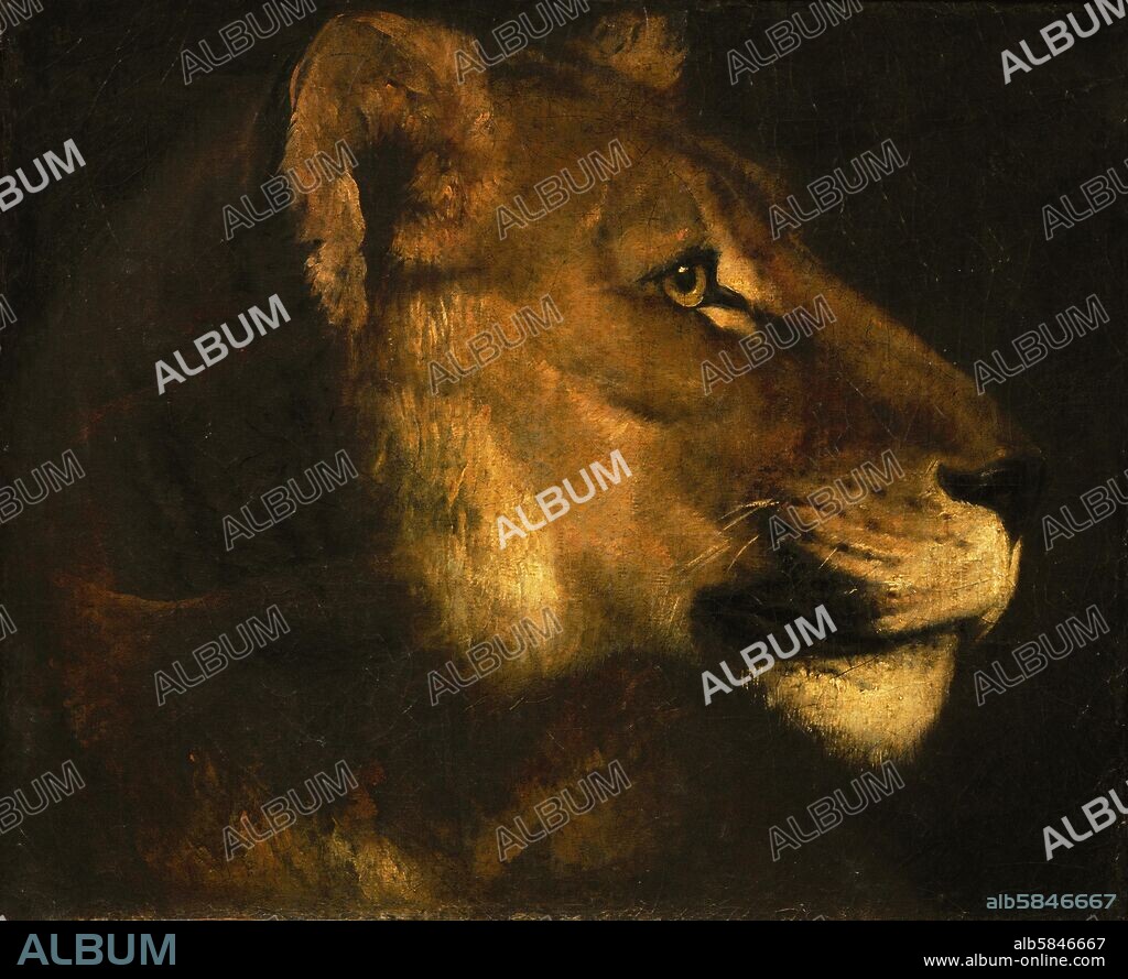 THÉODORE GÉRICAULT. Tete de lionne. Head of a lioness. Canvas, 55 x 65 cm M.N.R.137.