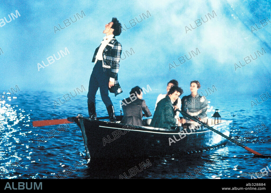 6th Baron Byron and HUGH GRANT. HUGH GRANT in ROWING IN THE WIND, 1988 (REMANDO AL VIENTO), directed by GONZALO SUAREZ. Copyright DITIRAMBO FILMS.