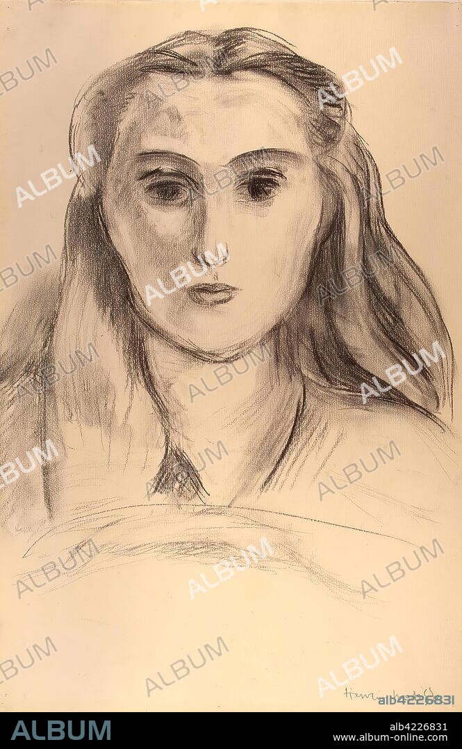 HENRI MATISSE. 'Portrait of a Young Woman with Flowing Hair'. France, 1933. Dimensions: 50,4x33 cm.