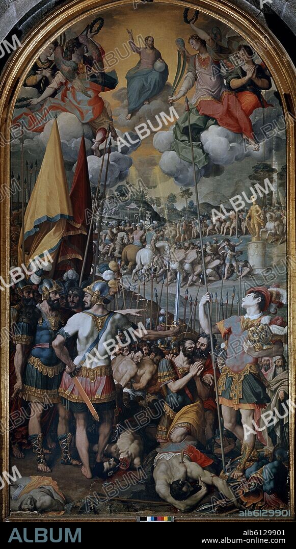 CINCINATO ROMULO. MARTIRIO DE SAN MAURICIO - 1583 - RENACIMIENTO ITALIANO/MANIERISMO ITALIANO.