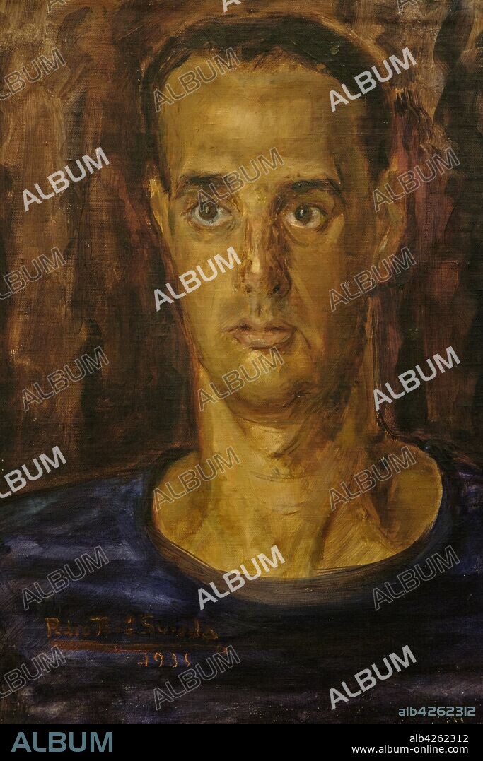 retrato de Llorenç Villalonga Pons, firmado por Pedro Sureda, fundacion casa museo, llorenç Villalonga, Binissalem, Mallorca, balearic islands, spain, europe.