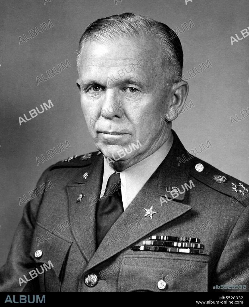 George Catlett Marshall, Jr. (December 31, 1880 – October 16, 1959) was an American soldier and statesman famous for his leadership roles during World War II and the Cold War. He was Chief of Staff of the United States Army, Secretary of State, and the third Secretary of Defense. He was hailed as the 'organizer of victory' by Winston Churchill for his leadership of the Allied victory in World War II. Marshall served as the United States Army Chief of Staff during the war and as the chief military adviser to President Franklin D. Roosevelt. Marshall's name was given to the Marshall Plan, subsequent to a commencement address he presented as Secretary of State at Harvard University in the June of 1947. Marshall received the Nobel Peace Prize in 1953 for the plan, which was aimed at the economic recovery of Western Europe after World War II.