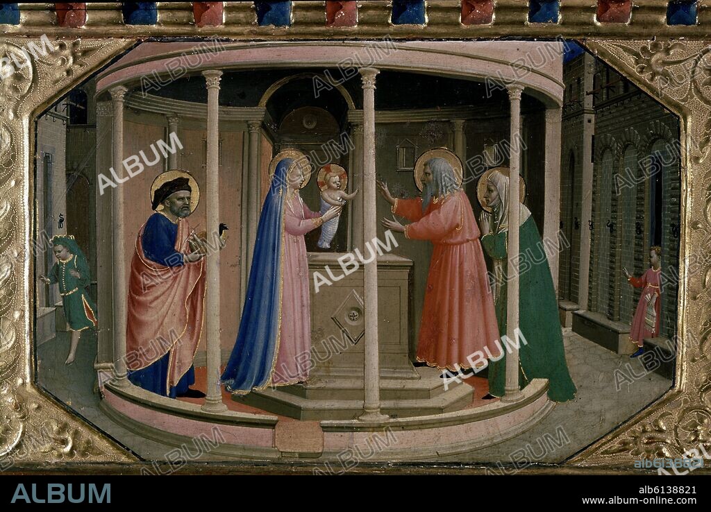 GUIDO DI PIETRO (1400/1455) FRA ANGELICO O FRAY AN. LA ANUNCIACION - DET DE LA PREDELA: PRESENTACION EN EL TEMPLO - HACIA 1426 - TEMPERA/TABLA - ESCUELA ITALIANA - NP 15 - Conj 6994.