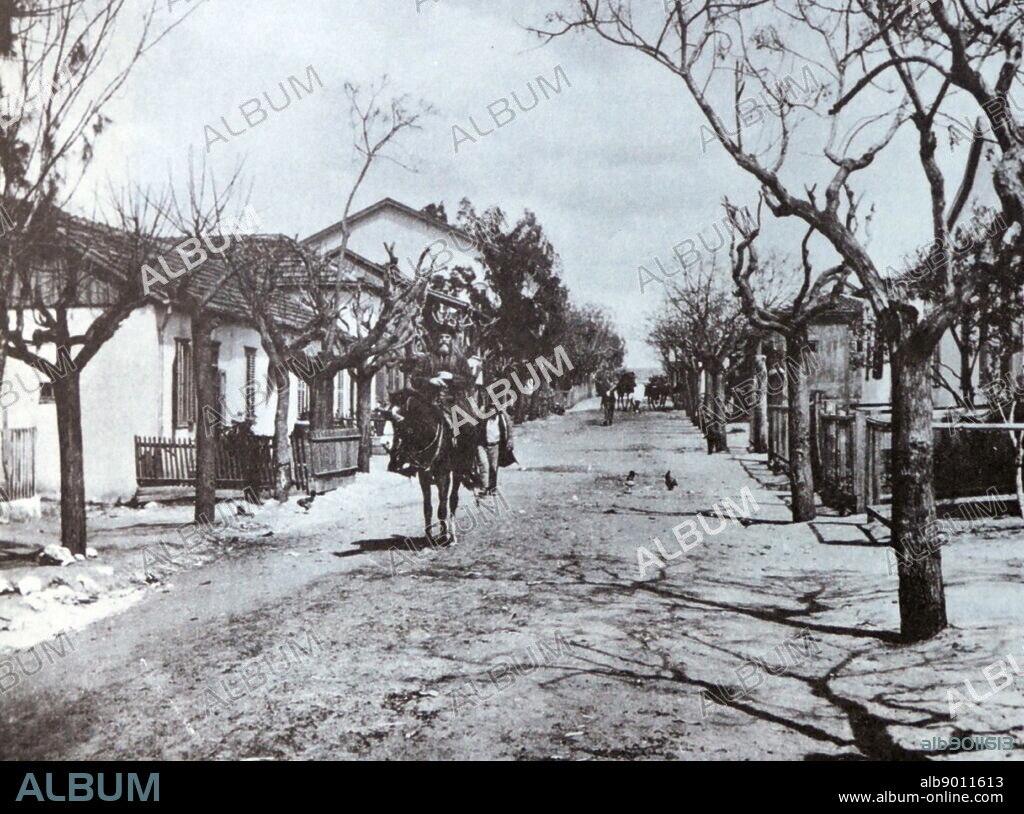 Petah Tikva a city in the Central District of Israel, east of Tel Aviv. It was founded in 1878, mainly by religious orthodox Jews, also known as the Old Yishuv, and became a permanent settlement in 1883 with the financial help of Baron Edmond de Rothschild. circa 1900.