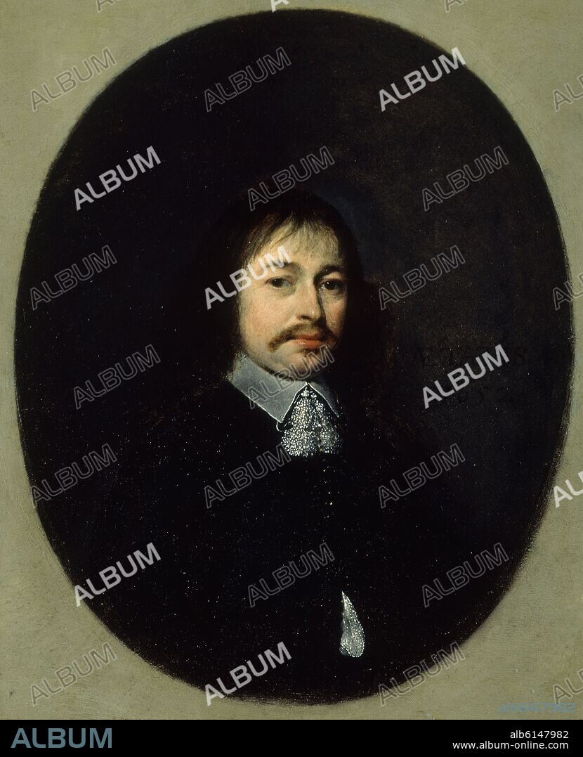 GERARD TER BORCH (1617-1681) TERBURG TERBORG TERBO. RETRATO DE UN HOMBRE DE 42 AÑOS - 1652 - OLEO/COBRE - 24,1X19,3 CM.