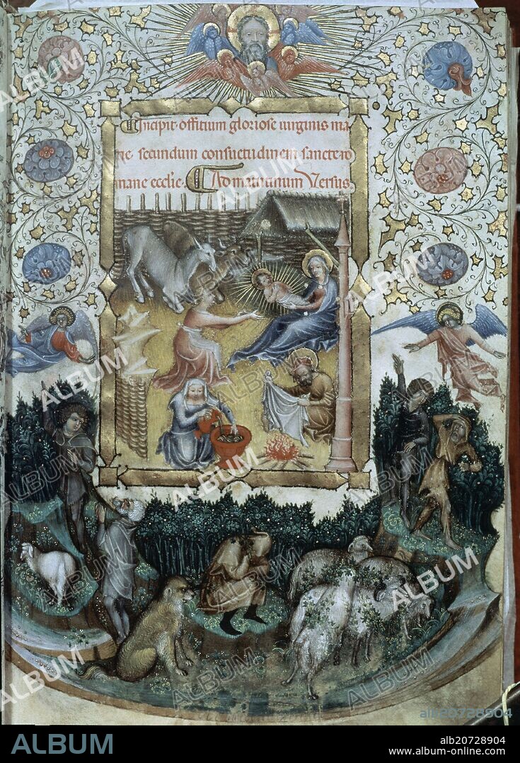 BELBELLO DA PAVIA (S XV). CODICE LANDAU - NATIVIDAD - SIGLO XV.