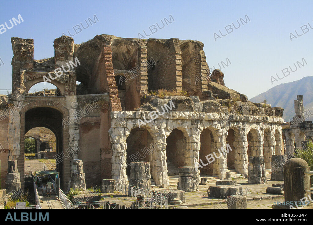 Santa Maria Capua a Vetere, Province of Caserta, Campania, Italy, Europe. The Campanian amphitheatre (Anfiteatro Campano) of Santa Maria Capua Vetere, the anciet Capua, is the second largest of such monuments in ancient Italy after the Colosseum. It was built between the end of the first and the beginning of the second century AD.