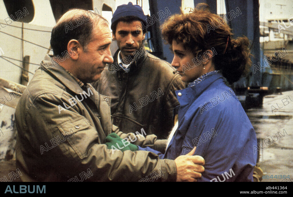 ALFREDO LANDA y IMANOL ARIAS en BANDERA NEGRA, 1986, dirigida por PEDRO OLEA. Copyright PRODUCCIONES ATLAS.