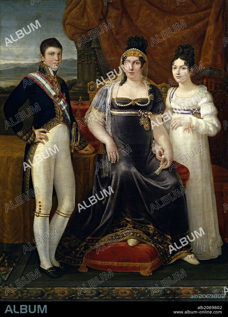 JOSÉ APARICIO. José Aparicio e Inglada / 'La reina de Etruria y sus hijos', Hacia 1815, Escuela Española, Óleo sobre Lienzo, 195 cm x 149,5 cm, P05221.