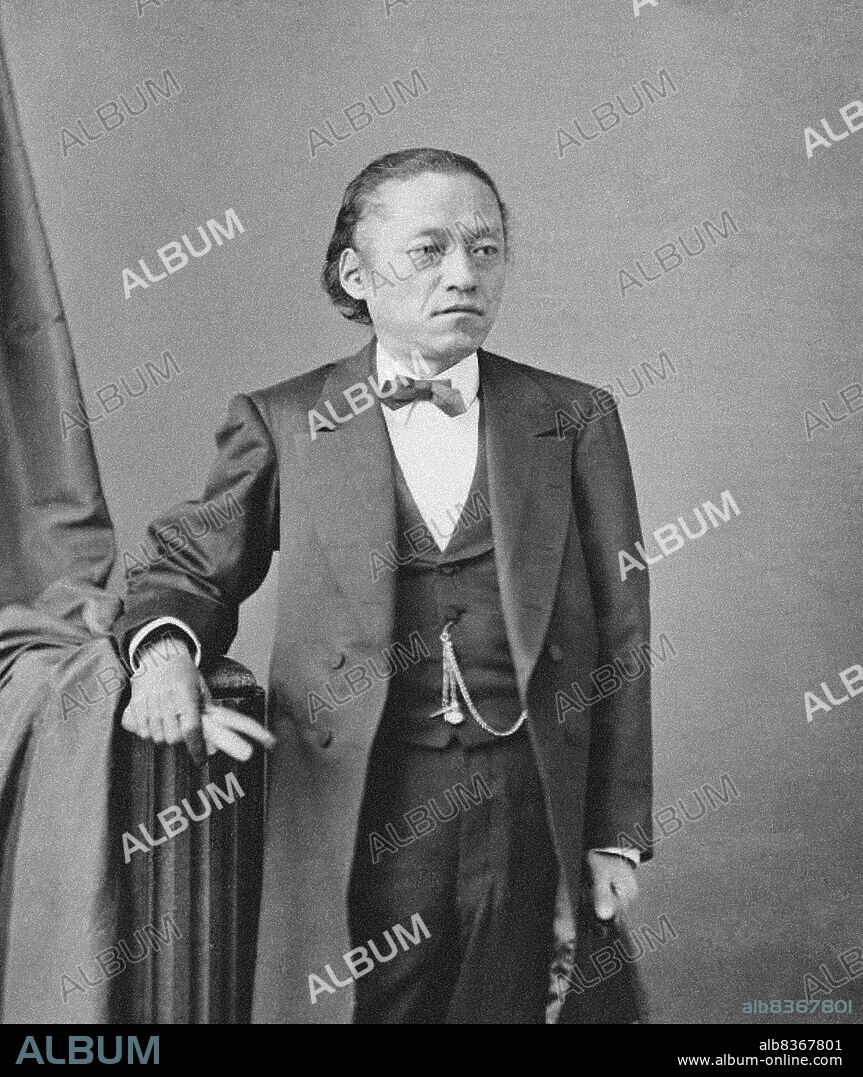 Japan: Iwakura Tomomi (1825 - 1883), Japanese statesman and modernizer. Photo late 19th century. He was an influential leader of the Japanese nobility during the transition from feudalism to modernity in the mid-19th century.