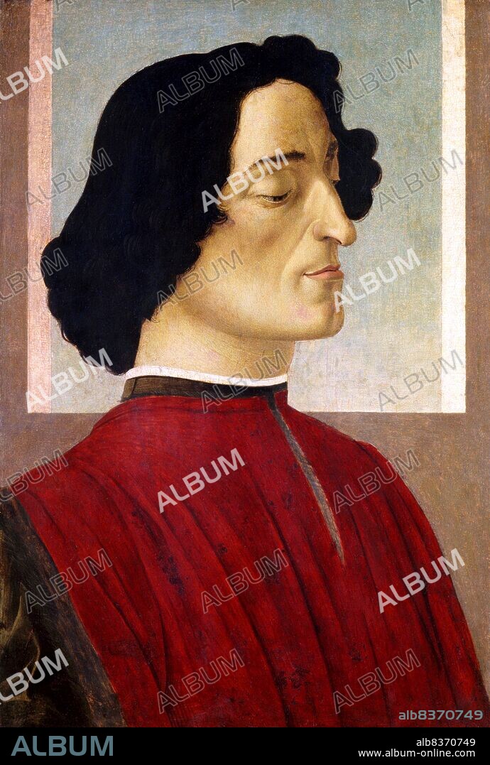 Giuliano de' Medici (25 March 1453 26 April 1478) was the second son of Piero de' Medici and Lucrezia Tornabuoni. He was co-ruler of Florence, with his brother Lorenzo the Magnificent. <br/><br/>. Alessandro di Mariano di Vanni Filipepi, known as Sandro Botticelli (c. 1445 May 17, 1510), was an Italian painter of the Early Renaissance. He belonged to the Florentine School under the patronage of Lorenzo de' Medici, a movement that Giorgio Vasari would characterize less than a hundred years later in his Vita of Botticelli as a 'golden age'. <br/><br/>. Botticelli's posthumous reputation suffered until the late 19th century; since then, his work has been seen to represent the linear grace of Early Renaissance painting.