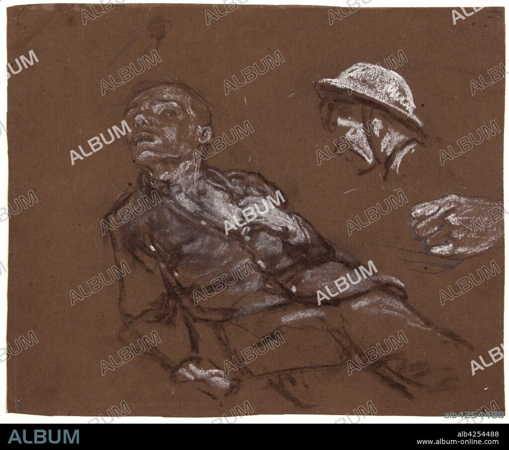 CHRISTOPHER WILLIAMS. Studies for 'Mametz Wood', c1916. Charge of the Welsh Division at Mametz Wood, 11 July 1916. About 4,000 men from the Welsh Division were killed or wounded in this attack during the first Battle of the Somme.