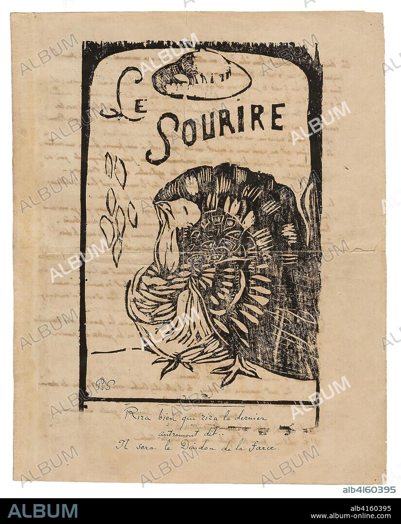 Le sourire: Journal méchant, Mar. 1900. Paul Gauguin; French, 1848-1903. Date: 1900. Dimensions: 318 × 505 mm (full sheet); 318 × 253 mm (folded sheet); 265 × 165 mm (image). Mimeograph in brownish-black ink, with wood-block print in black ink on cream wove paper. Origin: France.