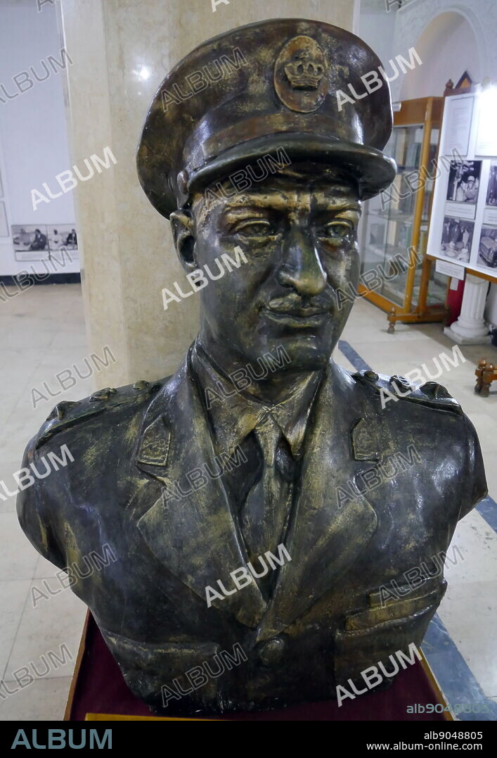 Bust of Gamal Abdel Nasser (1918 - 1970), President of Egypt, serving from 1956 until his death in 1970. Nasser led the 1952 overthrow of the monarchy and introduced far-reaching land reforms the following year.