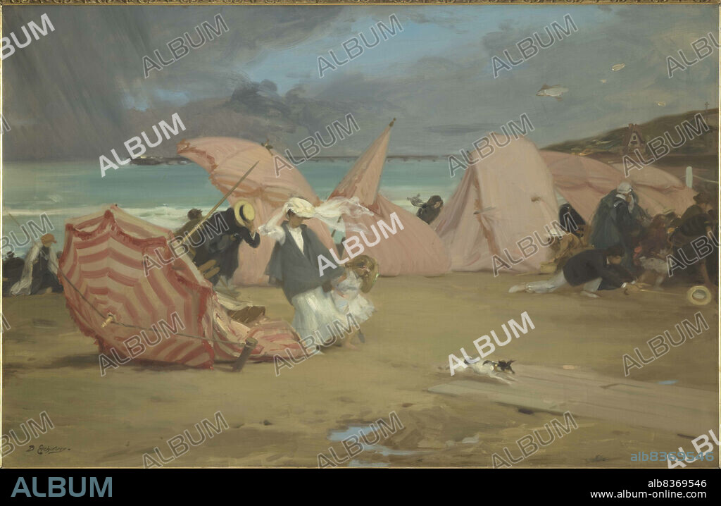 HUBERT-DENIS ETCHEVERRY. Coup de vent à Trouville (Gust of wind at Trouville).