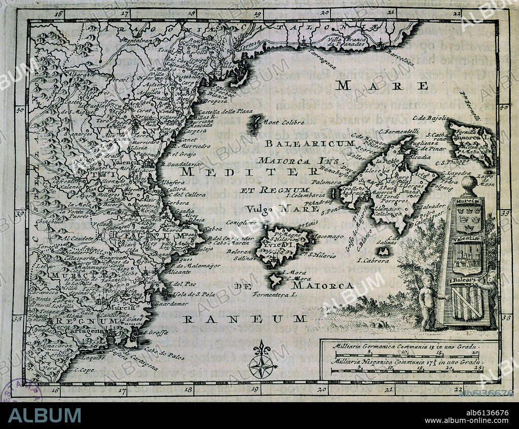 PLANO DESDE BARCELONA A CARTAGENA E ISLAS BALEARES-S XVIII.