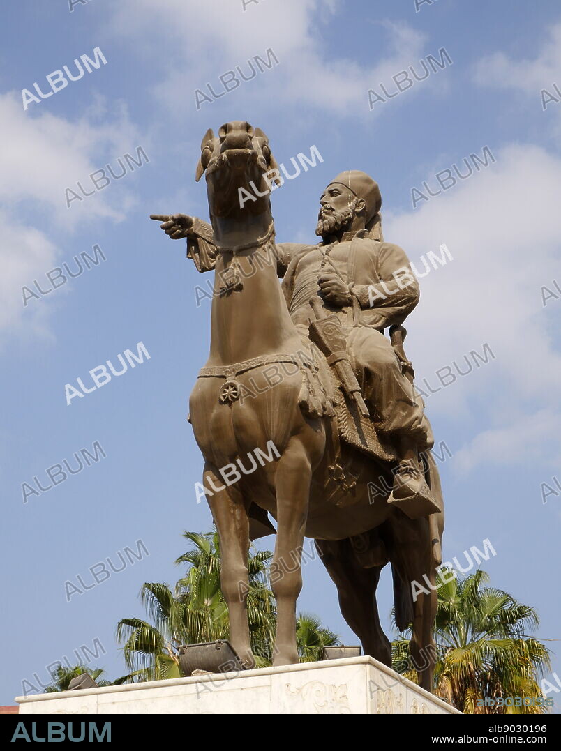 Statue of Ibrahim Pasha (1789 1848) at the Cairo Citadel, Egypt. He was the eldest son of Muhammad Ali, the Wali and unrecognised Khedive of Egypt and Sudan. He served as a general in the Egyptian army. In the final year of his life, he succeeded his still living father as ruler of Egypt and Sudan.