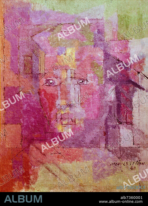 JACQUES VILLON. Villon, Jacques (eigentl. Gaston Duchamp); 1875-1963. "Anne Dariel (Portrait)", 1940. Öl auf Karton, 34,5 x 26,5 cm. Inv. Nr. AM 2488 P, Centre Georges Pompidou, Paris, Musée National d'Art Moderne.