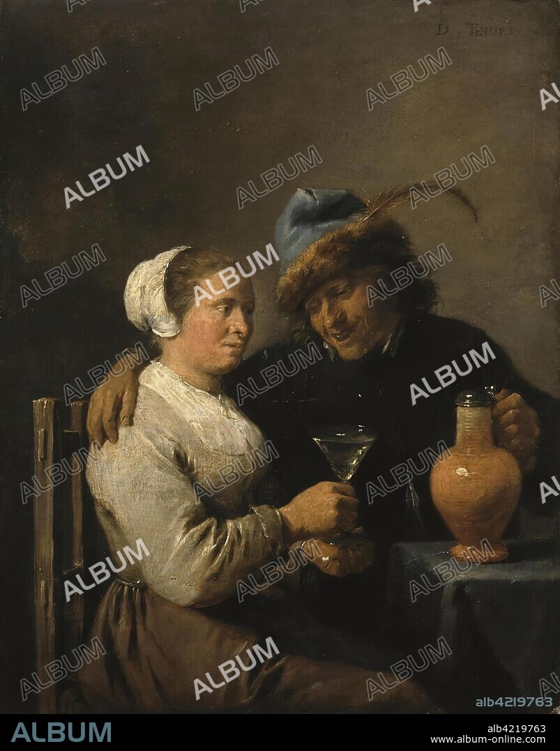 DAVID TENIERS II (? ). 'Scene in a Tavern'. Flanders, 1640. Dimensions: 21x17 cm.