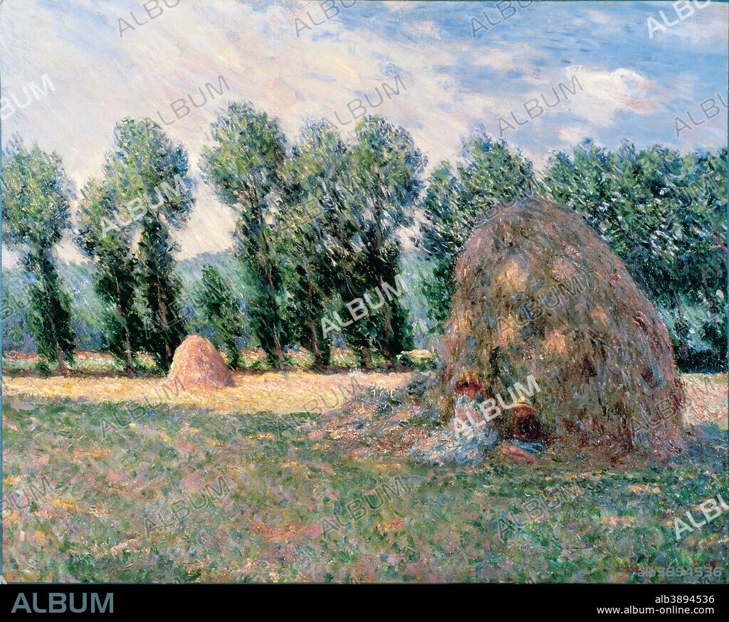 CLAUDE MONET. Haystacks. Date/Period: 1885. Painting. Oil on canvas. Height: 652 mm (25.66 in); Width: 815 mm (32.08 in).