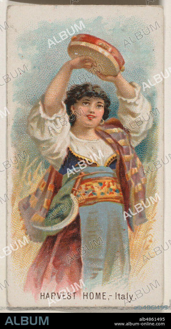 GEORGE S. HARRIS & SONS. Harvest Home, Italy, from the Holidays series (N80) for Duke brand cigarettes, 1890.