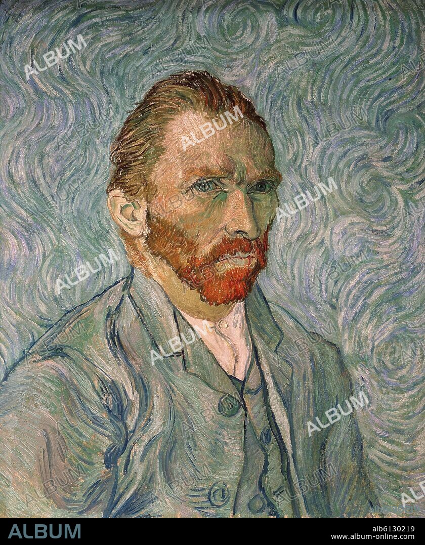 VICENT VAN GOGH (1853-1890). AUTORRETRATO-SEPTIEMBRE 1889- O/L 65 X 54 CM.