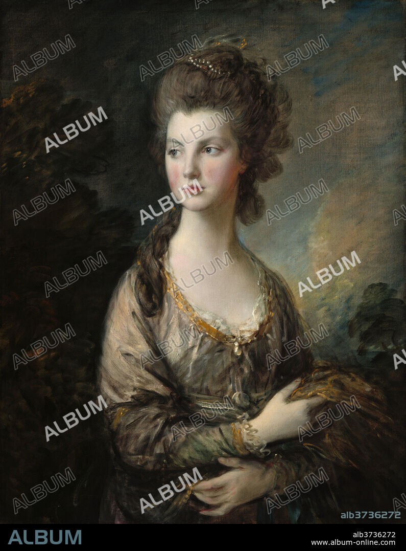 THOMAS GAINSBOROUGH. The Hon. Mrs. Thomas Graham. Dated: c. 1775/1777. Dimensions: overall: 89.5 x 69 cm (35 1/4 x 27 3/16 in.)  framed: 118.1 x 97.8 x 10.5 cm (46 1/2 x 38 1/2 x 4 1/8 in.). Medium: oil on canvas.