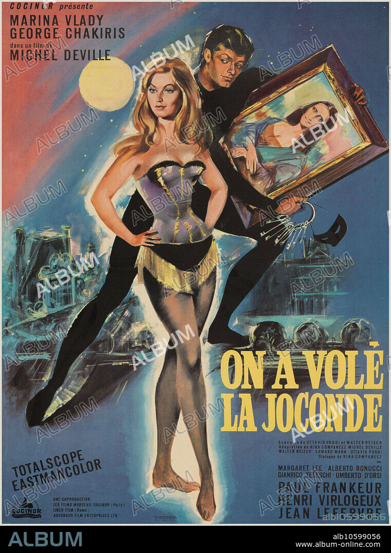 ANÓNIMO. Movie poster "The Mona Lisa Has Been Stolen (On a volé la Joconde)" by Michel Deville.
