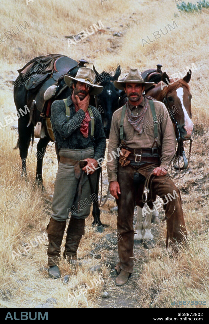SAM ELLIOTT y TOM SELLECK en JINETES EN LA SOMBRA, 1982 (THE SHADOW RIDERS), dirigida por ANDREW V. MCLAGLEN. Copyright CBS ENTERTAINMENT PRODUCTION.