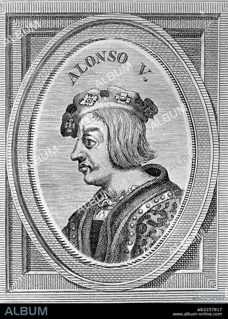 ALFONSO V " EL NOBLE ". REY DE LEON 999 - 10208. GRABADO DE ARNOLDO VANWESTER , 1684. BIBLIOTECA NACIONAL. MADRID.