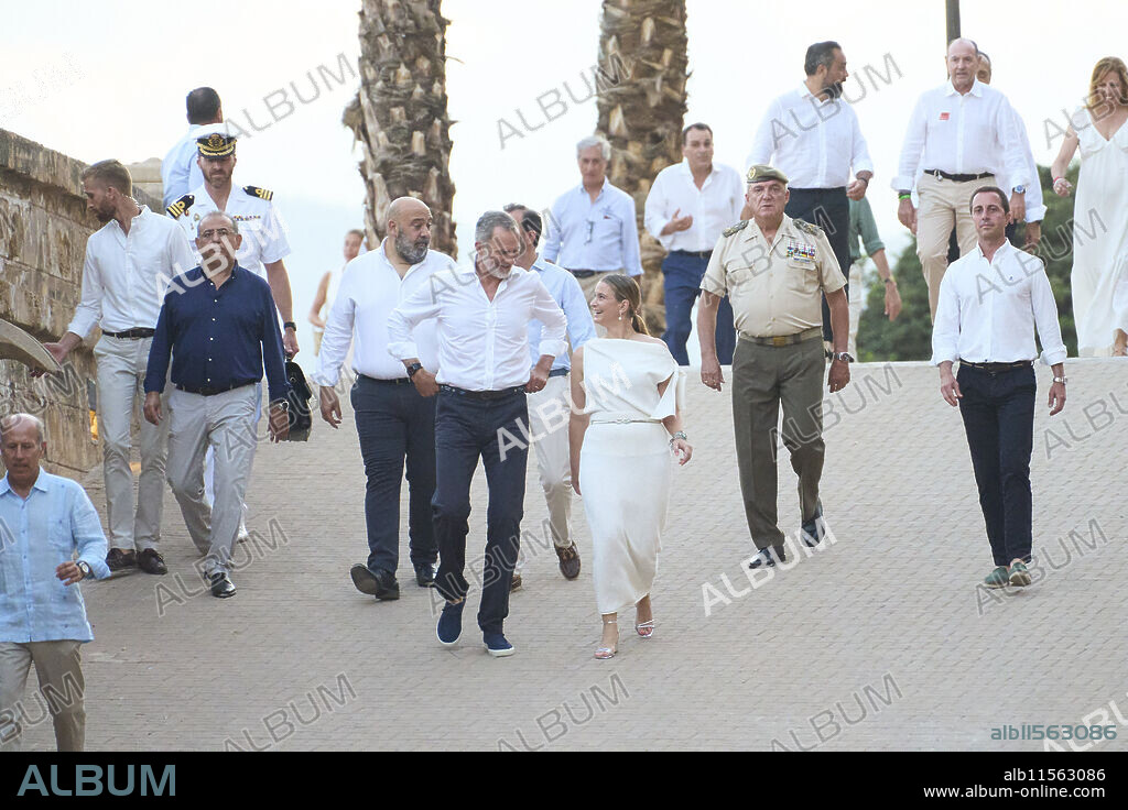 King Felipe VI of Spain attends 42nd Copa del Rey Mapfre Sailing Cup - Awards Ceremony at Ses Voltes on August 3, 2024 in Palma, Spain Palma. Spain. 20240803,.