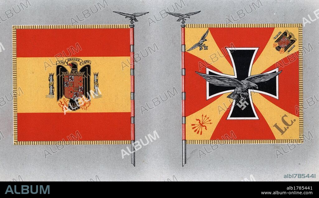 España. Guerra civil (1936-1939). Estandarte de la Legión Cóndor alemana (anverso y reverso).