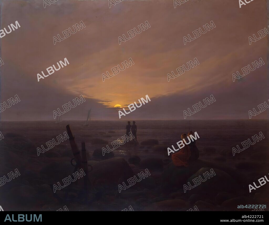 CASPAR DAVID FRIEDRICH. 'Moonrise over the Sea'. Germany, 1821. Dimensions: 135x170 cm.