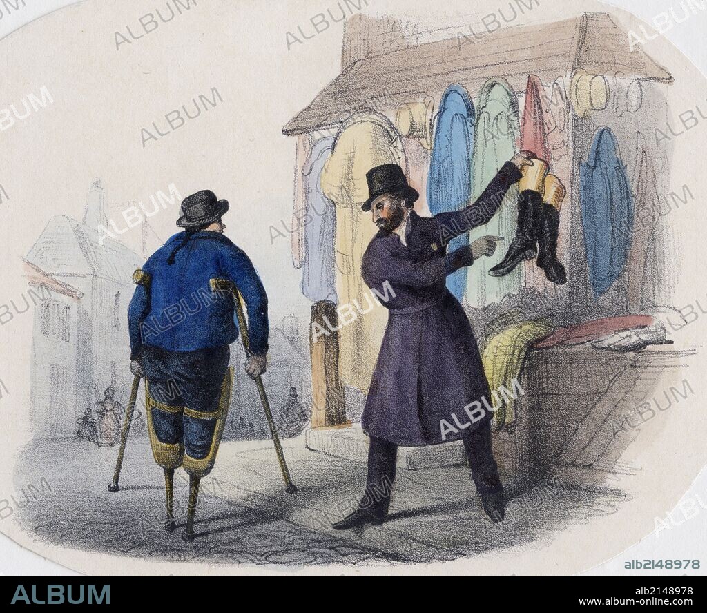 Jewish old clothes dealer. Early 19th century. (Photo by: Universal History Archive/UIG via Getty Images).