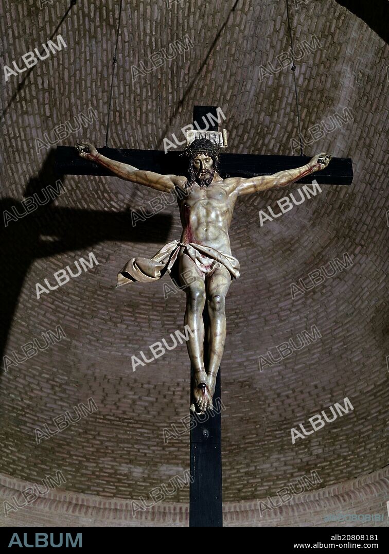 GREGORIO FERNANDEZ. CRISTO CRUCIFICADO - S XVII- ESCULTURA BARROCA- MADERA POLICROMADA.