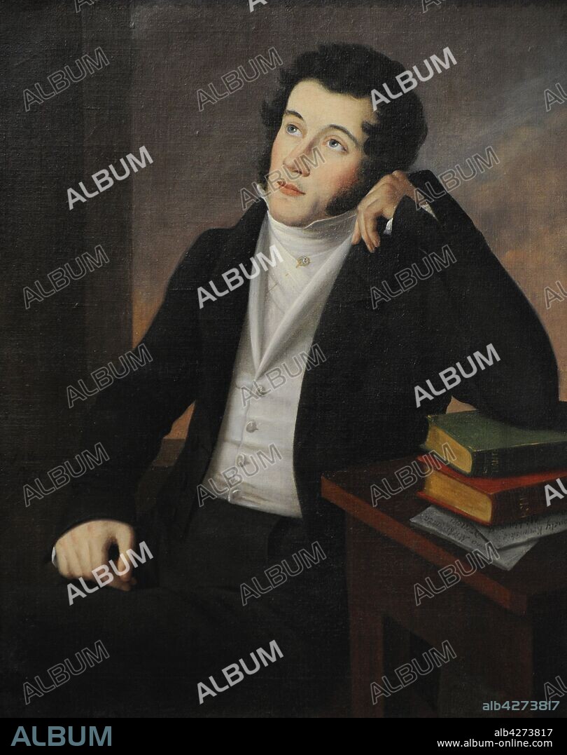Adam Mickiewicz de Poraj (1798-1855). Polish poet. Portrait by Jozef Oleszkiewicz (1777-1830), 1828. 19th Century Polish Art Gallery (Sukiennice Museum). National Museum of Krakow. Poland.