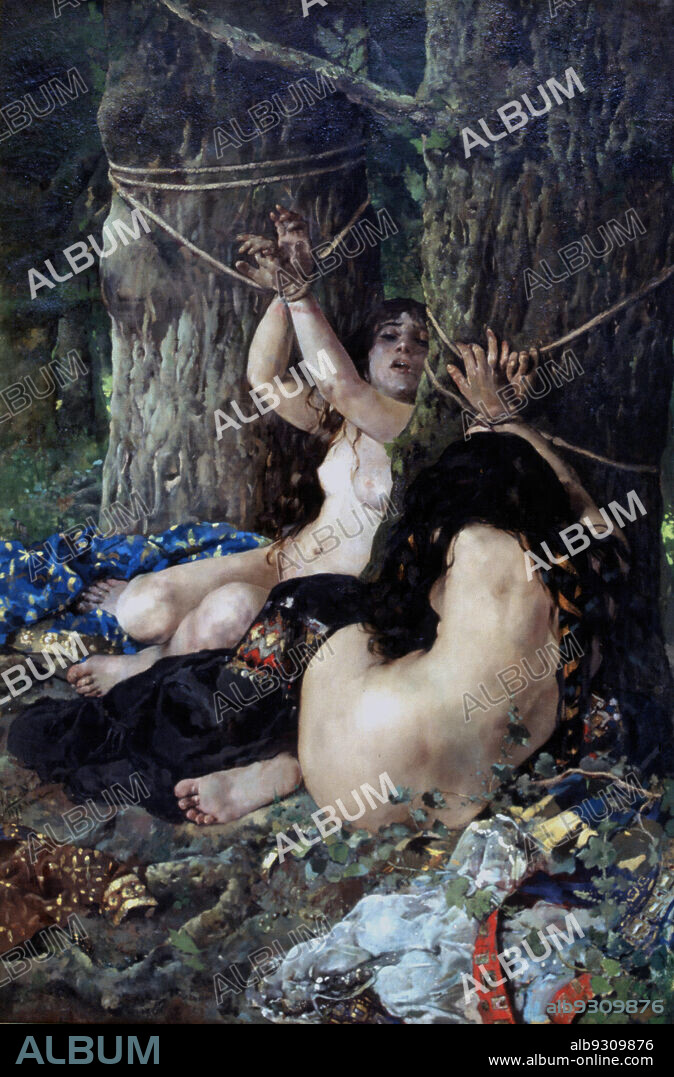 IGNACIO PINAZO CAMARLENCH. IGNACIO PINAZO. PINTOR ESPAÑOL. SAGUNTO 1849-1916. " LAS HIJAS DEL CID " OLEO AÑO 1879. DIPUTACION PROVINCIAL DE VALENCIA.