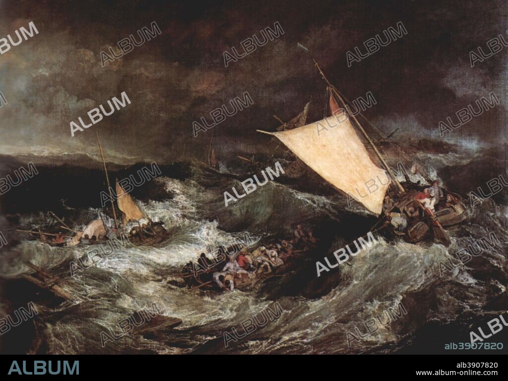 J. M. W. TURNER. The Shipwreck. Date/Period: 1805. Painting. Oil on canvas. Height: 170.5 cm (67.1 in); Width: 241.5 cm (95 in).