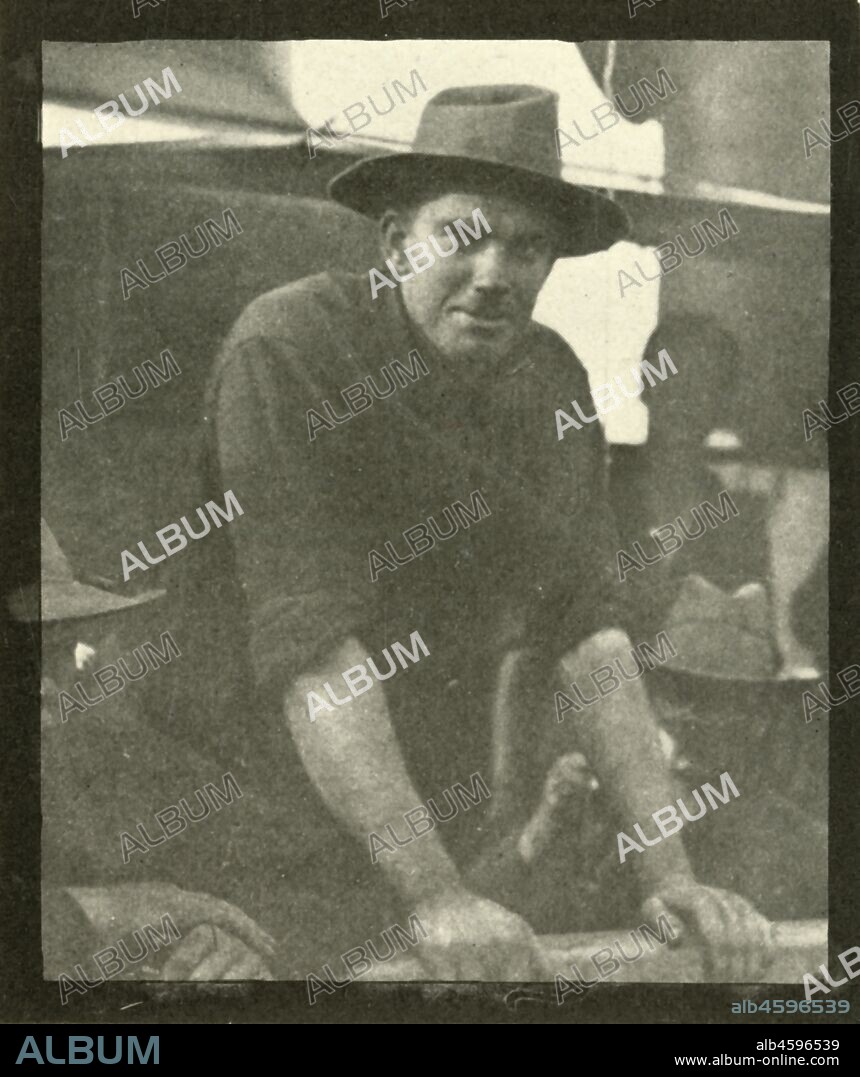 'Last Photograph of Sergeant Hamilton Fish, taken Alive, Friday, June 10th', Spanish-American War, 1898, (1899). American soldier Hamilton Fish II (1873-1898) on board the 'Saratoga' days before he was killed in Cuba. Fish was a sergeant in the 1st United States Volunteer Cavalry, known as the 'Rough Riders'. From "The Little I saw of Cuba" by Burr McIntosh, with photographs by the author. (In 1898, American actor and journalist William Burr McIntosh went to Cuba to cover the Spanish-American War for "Leslie's Weekly" as a reporter and photographer). [F. Tennyson Neely, London & New York, 1899].
