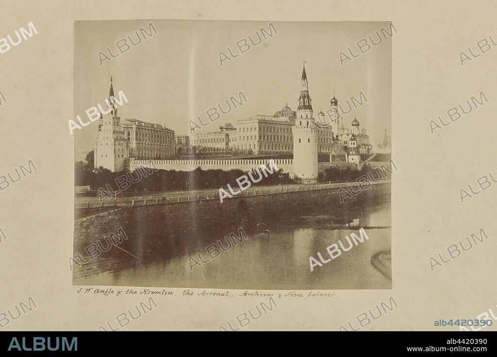 S.W. Angle of the Kremlin, the Arsenal, Archives & Neva Palace, Roger Fenton (English, 1819 - 1869), Moscow, Russia, September 1852, Albumenized salted paper print, 18.3 × 21.7 cm (7 3/16 × 8 9/16 in.).