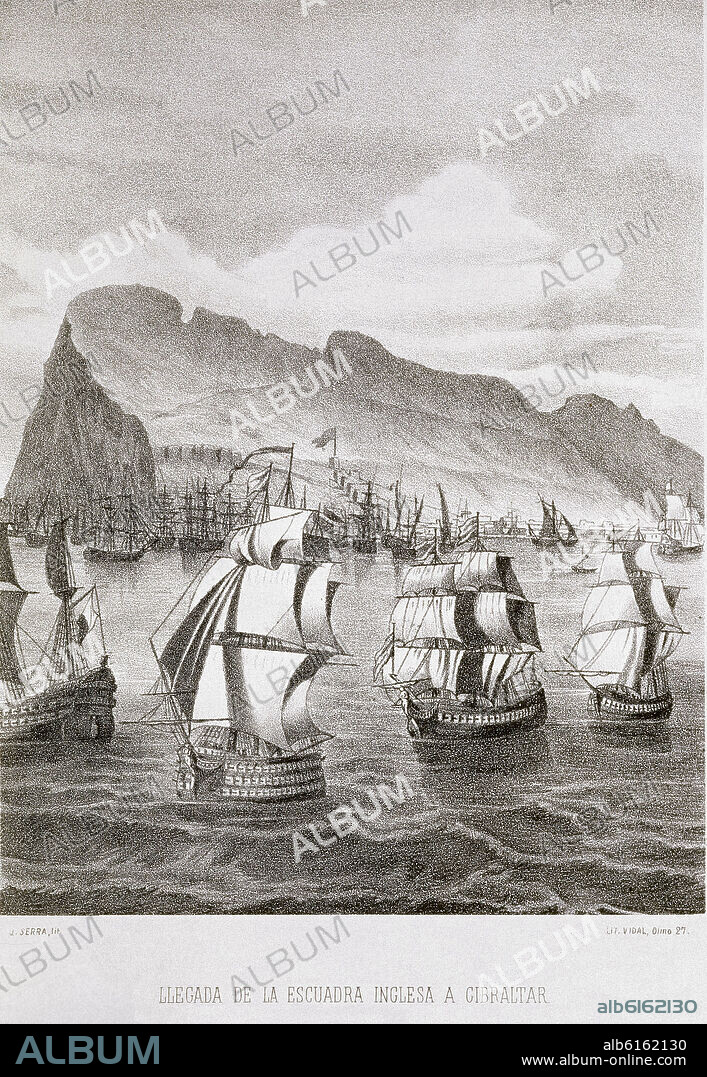 H ESPAÑA-LLEGADA DE LA ESCUADRA INGLESA A GIBRALTAR EN 1830- COLONIA  INGLESA.